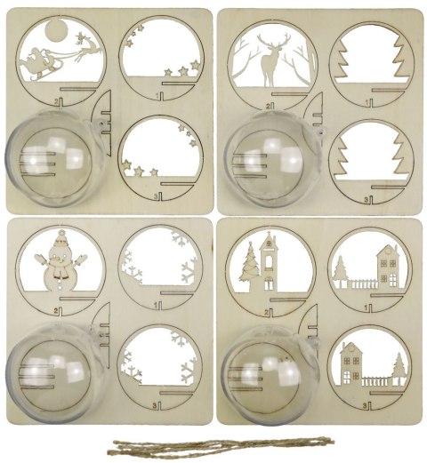 Ozdoba świąteczna Craft-Fun Series do złożenia Bombki akrylowe z widoczkami Titanum (DIY-XM(104)) Titanum