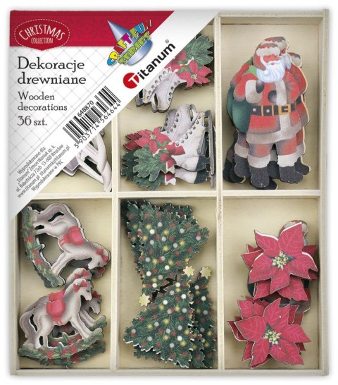Ozdoba świąteczna Craft-Fun Series drewniane dekoracje Boże Narodzenie Titanum (DIY-XM(273)) Titanum