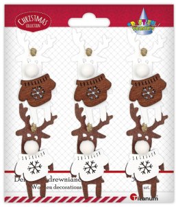 Ozdoba świąteczna Craft-Fun Series zawieszki renifery w sweterkach Titanum (DIY-XM(585)) Titanum