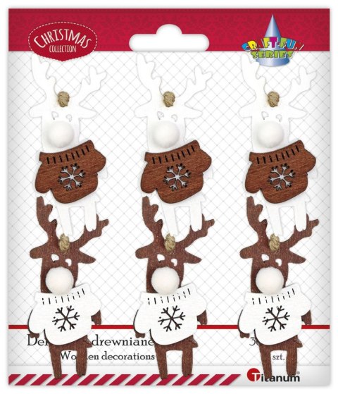 Ozdoba świąteczna Craft-Fun Series zawieszki renifery w sweterkach Titanum (DIY-XM(585)) Titanum