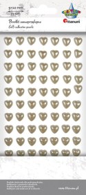 Perełki Craft-Fun Series samoprzylepne perełki serca białe Titanum Titanum