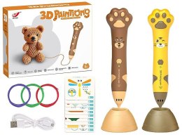 Zestaw kreatywny dla dzieci długopis 3D, z zestawem kolorowych wkładów, kabel USB Adar (625747) Adar