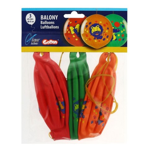 Balon gumowy PREMIUM ZWIERZĘTA 3 szt mix Godan (GB/PG21) Godan