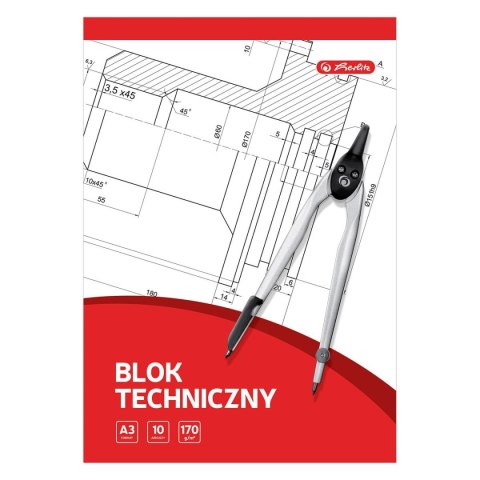 Blok techniczny 9583634 A3 biały 10k Herlitz (400198598) Herlitz