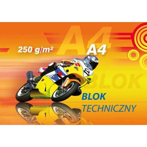 Blok techniczny A4 biały 240g 10k [mm:] 210x297 Kreska Kreska