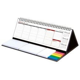 Kalendarz biurkowy TYGODNIOWY MAXI biurkowy z notesem,SPIRALOWANY 305mm x 100mm Wydawnictwo Wokół Nas (KB 042 B CZARNY) Wydawnictwo Wokół Nas