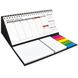 Kalendarz biurkowy tygodniowy MAXI biurkowy z notesem, spiralowany 210mm x 110mm Wydawnictwo Wokół Nas (KB 044 B czarny) Wydawnictwo Wokół Nas