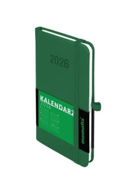 Kalendarz książkowy (terminarz) 2026 MEMOFIX TDW A6 Antra (zielony) Antra
