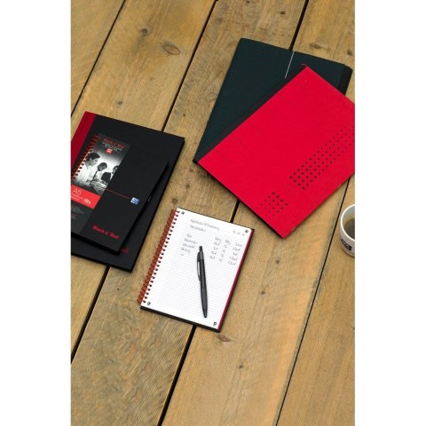 Kołozeszyt (kołonotatnik) Black N' Red A5 70k. 90g krata Oxford (400047652) Oxford