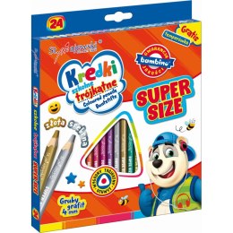 Kredki ołówkowe SUPER SIZE 5903235654633 24 kol. Bambino (trójkątne + temperówka) Bambino