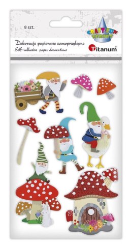Naklejka (nalepka) Craft-Fun Series dekoracje samoprzylepne - krasnale, muchomorki Titanum (23XQ1207-15) Titanum