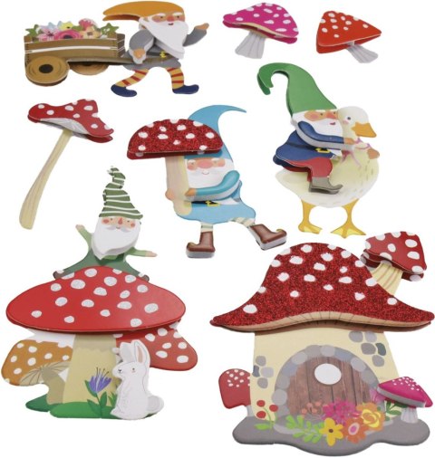 Naklejka (nalepka) Craft-Fun Series dekoracje samoprzylepne - krasnale, muchomorki Titanum (23XQ1207-15) Titanum