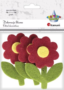 Ozdoba filcowa Craft-Fun Series kwiatki z łodygą Titanum (EA081) Titanum