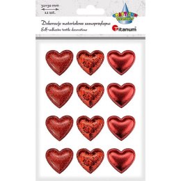 Ozdoba materiałowa Craft-Fun Series samoprzylepna Czerwone serduszka Titanum (BJ25042711) Titanum