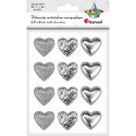 Ozdoba materiałowa Craft-Fun Series samoprzylepna Srebrne serduszka Titanum (BJ25042712) Titanum