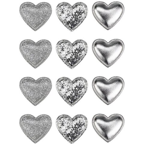 Ozdoba materiałowa Craft-Fun Series samoprzylepna Srebrne serduszka Titanum (BJ25042712) Titanum