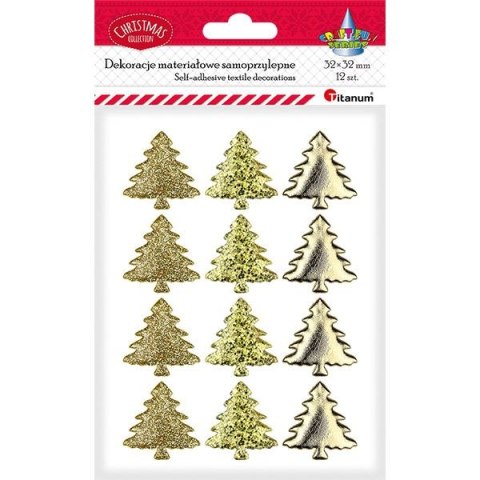 Ozdoba materiałowa Craft-Fun Series samoprzylepna Złote choinki Titanum (BJ25042715) Titanum