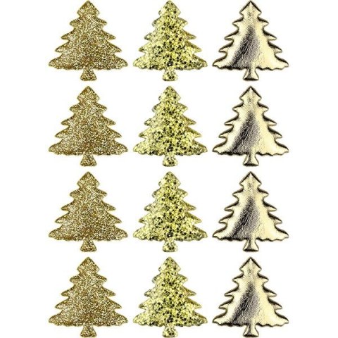 Ozdoba materiałowa Craft-Fun Series samoprzylepna Złote choinki Titanum (BJ25042715) Titanum