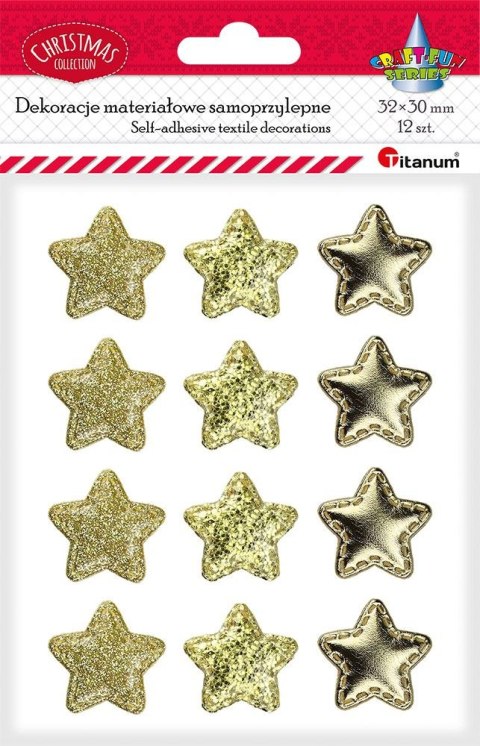 Ozdoba materiałowa Craft-Fun Series samoprzylepna Złote gwiazdki Titanum (BJ25042714) Titanum