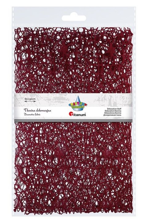 Ozdoba materiałowa Craft-Fun Series siatka koronkowa ciemnoczerwona Titanum (25CR0331-19) Titanum