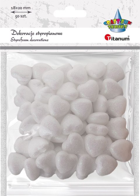Ozdoba styropianowa Craft-Fun Series serduszka 20mm Titanum (20YX0326-1) Titanum