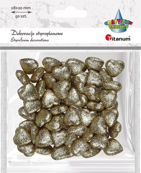 Ozdoba styropianowa Craft-Fun Series serduszka 20mm Titanum (20YX0326-G) Titanum