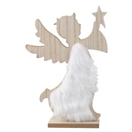 Ozdoba świąteczna Drewniany aniołek z futerkiem Home And Garden (6283) Home And Garden
