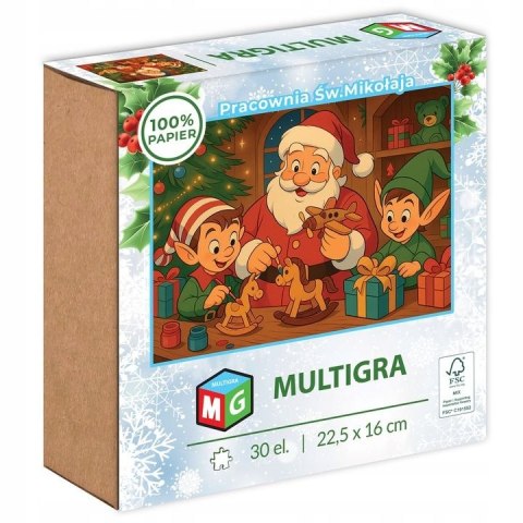 Puzzle Pracownia Świętego Mikołaja 30 el. Multigra Multigra