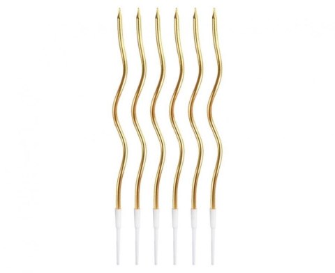 Świeczka urodzinowa Świderki, metaliczne złote, 16 cm, 6 szt. Godan (BH-SSMZ) Godan