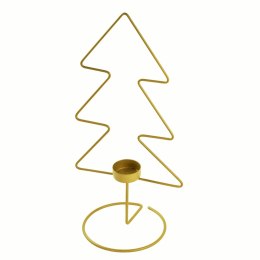 Świecznik choinka tealight metal złoty 33cm Home And Garden (0127) Home And Garden