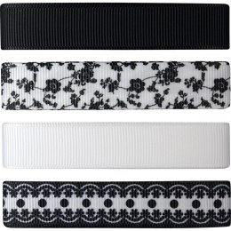 Wstążka Craft-Fun Series zestaw 16x4 [mm x m] biało-czarna Titanum (S1804-5) Titanum