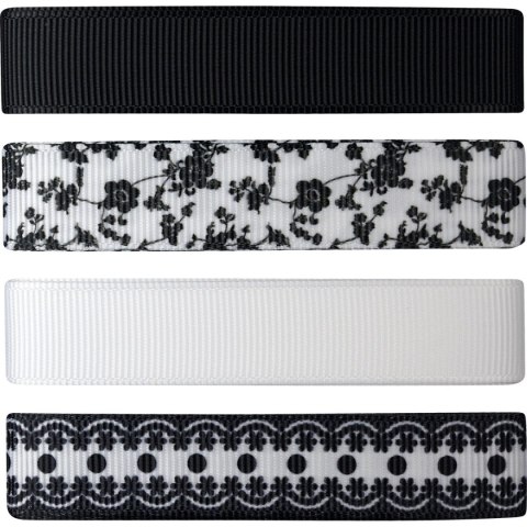 Wstążka Craft-Fun Series zestaw 16x4 [mm x m] biało-czarna Titanum (S1804-5) Titanum
