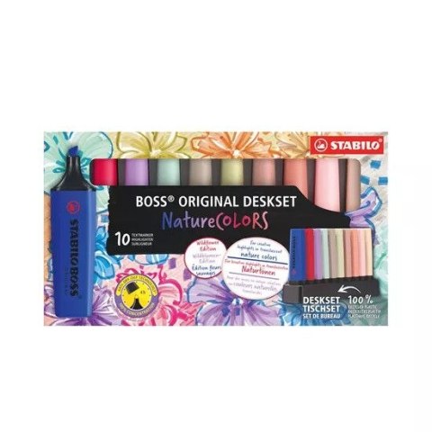 Zakreślacz BOSS nature COL 10PCS DESKSET 10 kol wkład mix 2-5mm Stabilo (7010-3-5) Stabilo