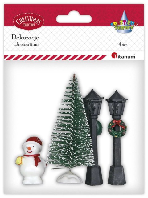 Zestaw dekoracyjny Craft-Fun Series latarnie uliczne, choinka, bałwanek Titanum (25BJ033169) Titanum
