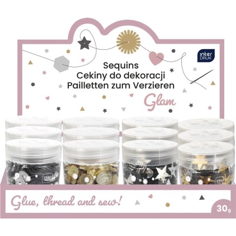 Cekiny GLAM 30G mix 30g Interdruk Interdruk