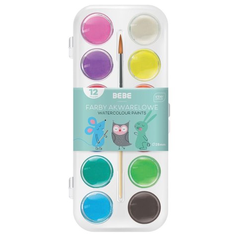 Farby akwarelowe BB KIDS 12 kol 12 kolor. Bebe (5902277327338) Bebe