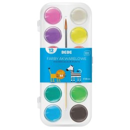 Farby akwarelowe BB KIDS 12 kol 12 kolor. Bebe (5902277327338) Bebe