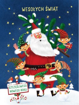 Kartka składana BN 21 Mikołaj z Elfami B6 Henry Henry