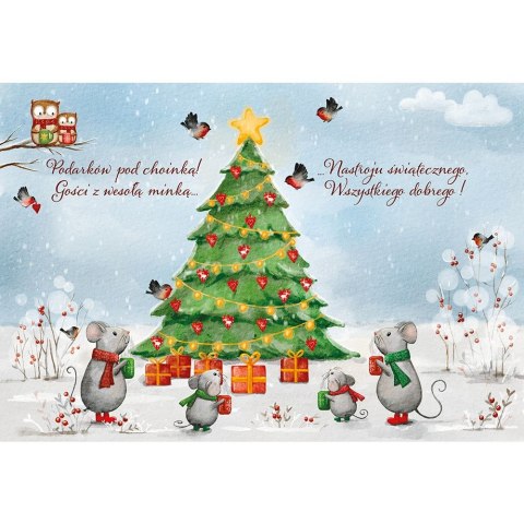 Kartka składana BN CHOINKA NA SANKACH B6 Henry (5905701480616) Henry