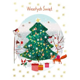 Kartka składana BN CHOINKA W KÓŁKU B6 Henry (5905701480098) Henry