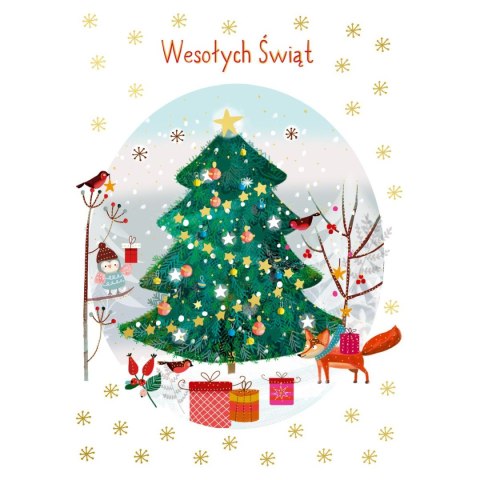 Kartka składana B6 BN CHOINKA W KÓŁKU Henry (5905701480098) Henry