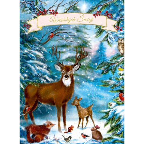 Kartka składana BN SWIATECZNY LAS B6 Henry (5907465666954) Henry