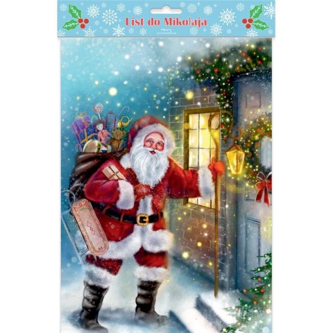 Kartka składana LIST DO MIKOŁAJA MIKOŁAJ U DRZWI A4 Henry (5905701485680) Henry
