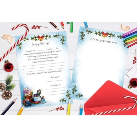 Kartka składana LIST DO MIKOŁAJA MIKOŁAJ U DRZWI A4 Henry (5905701485680) Henry