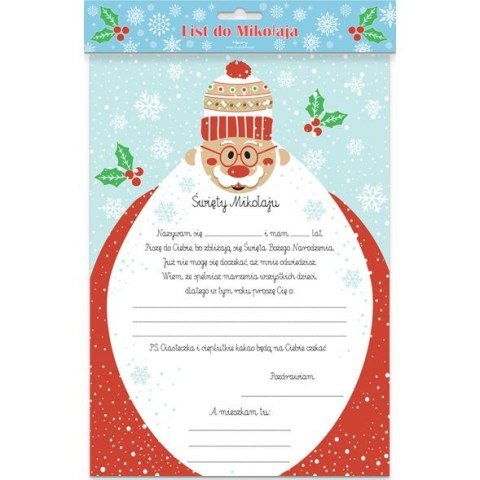 Kartka składana LIST DO MIKOŁAJA MIKOŁAJ Z BRODA A4 Henry (5905701485680) Henry