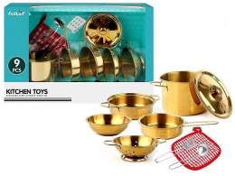 Naczynia zestaw metalowych garnków, złote Adar (62227) Adar