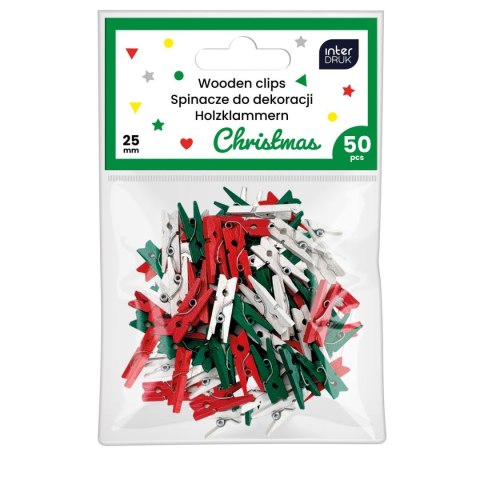 Spinacze CHRISTMAS mini do dekoracji Interdruk (50 szt) Interdruk