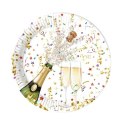 Talerz jednorazowy Szampańska impreza papier śr. 230mm 8 szt Godan (93450) Godan