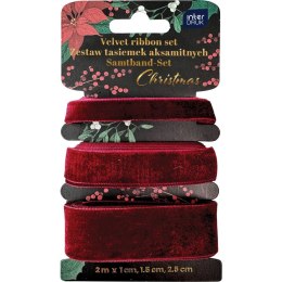 Tasiemka CHRISTMAS AKSAMITNA RED Interdruk (3X2M) Interdruk
