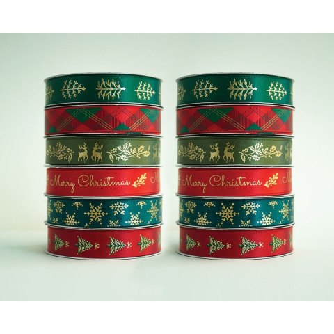 Wstążka CHRISTMAS 5902277354167x3 [mm x m] mix Interdruk (3m SATYNOWA) Interdruk